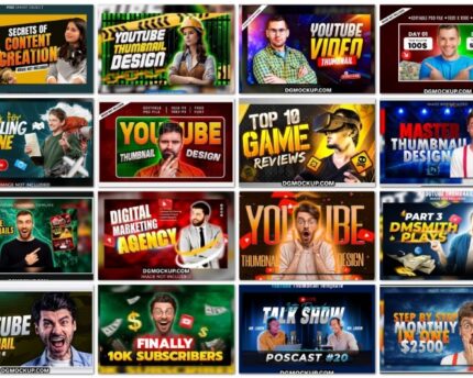 20K+ YouTube Thumbnail PSD Templates